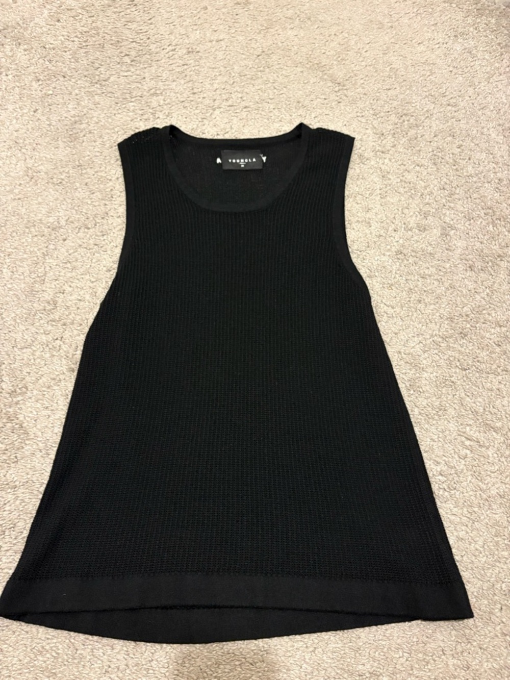 YoungLA Black Ribbed Sleeveless Tank Top